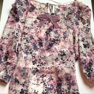 LC Lauren Conrad Sheer Flower Blouse